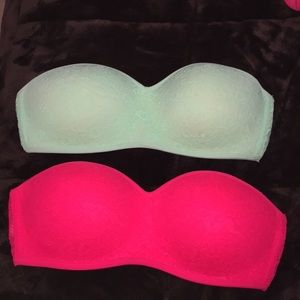 2 Pink by Victoria secret lace bralettes size L